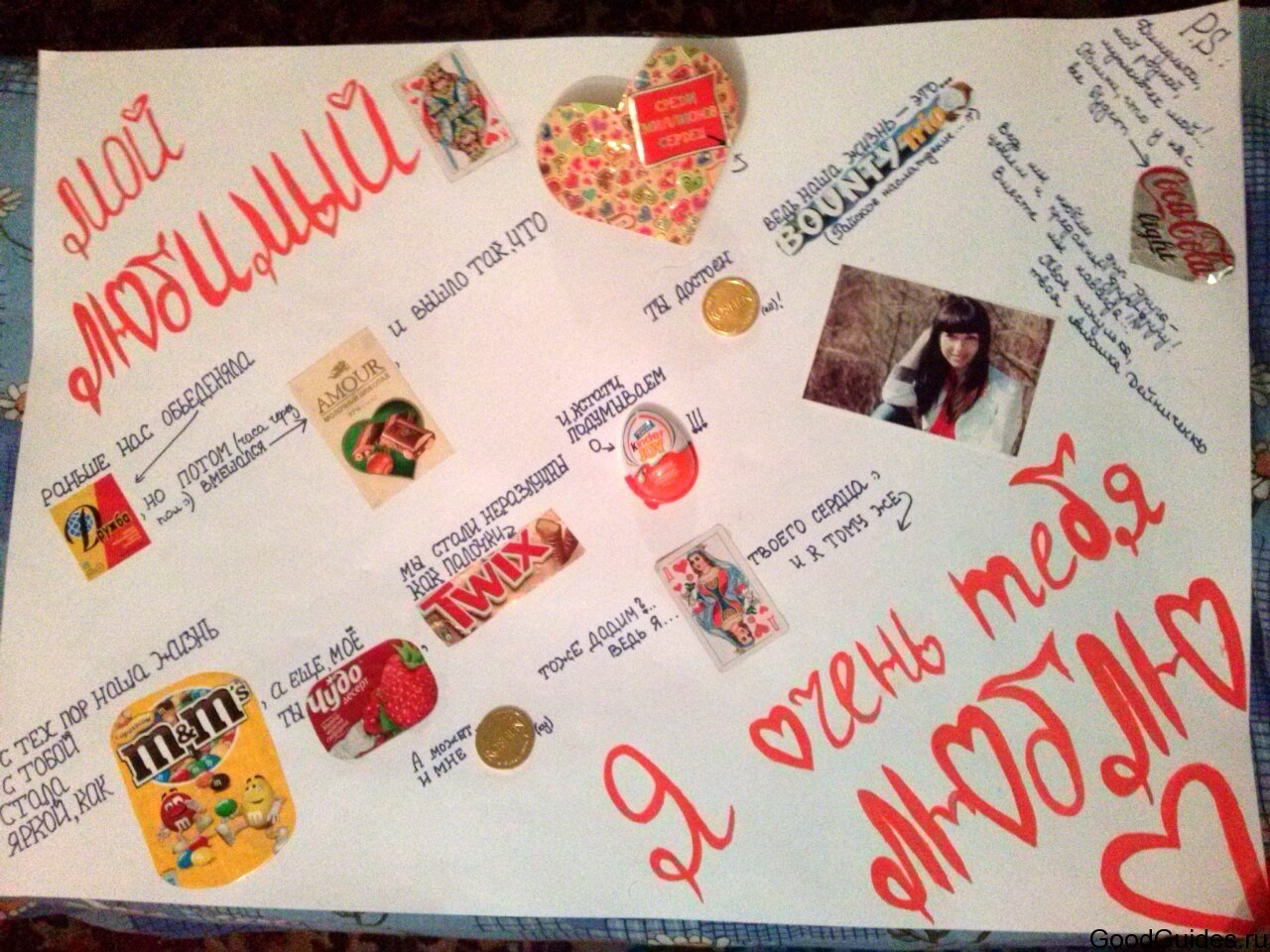 Плакат на день рождения подруге: делаем плакат с конфетами и шоколадками